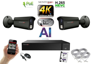 Monitorrs Security 4K IP 2 kamerový set 8 Mpix GTube (6379K2) 